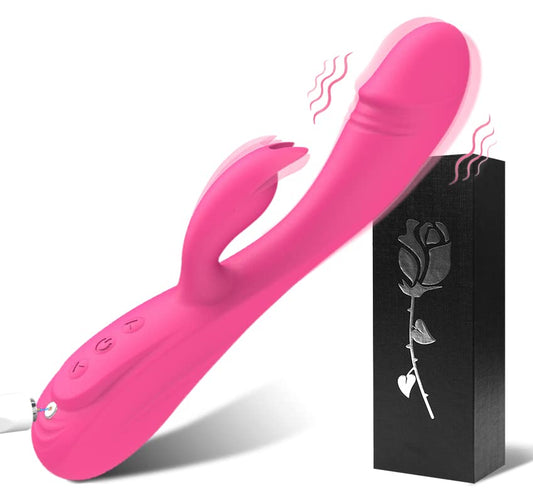 Rabbit G Spot Vibrator Sex Toys, 7 * 7 Vibrating Modes 8.4'' Couple Realistic Vibrators Anal Dildo Wand Adult Toys, Adult Sex Toys for Women and Couples Pleasure (Rose)